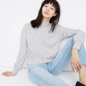 Madewell- Donegal Mockneck Bubble-Sleeve Sweatshirt
